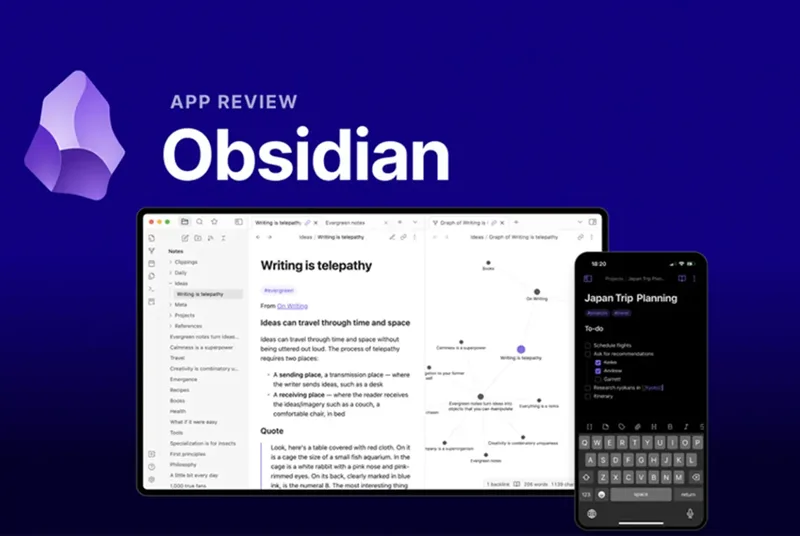 Tính năng Graph View độc đáo của Obsidian giúp kết nối các luồng kiến thức thành một sơ đồ tư duy trực quan.