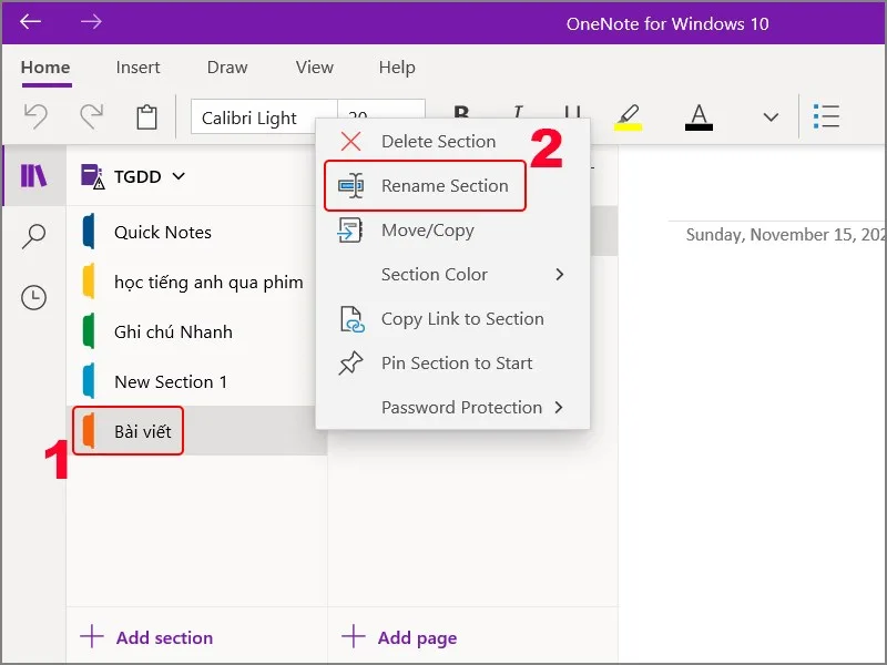 Microsoft OneNote với giao diện phân chia các tab màu sắc như một cuốn sổ tay vật lý, tối ưu cho dân văn phòng.